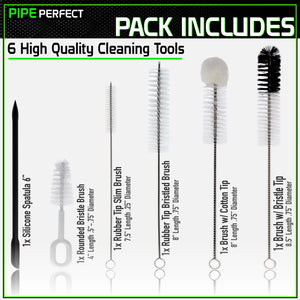 Image with descriptions of the pipe perfect bong brush packet